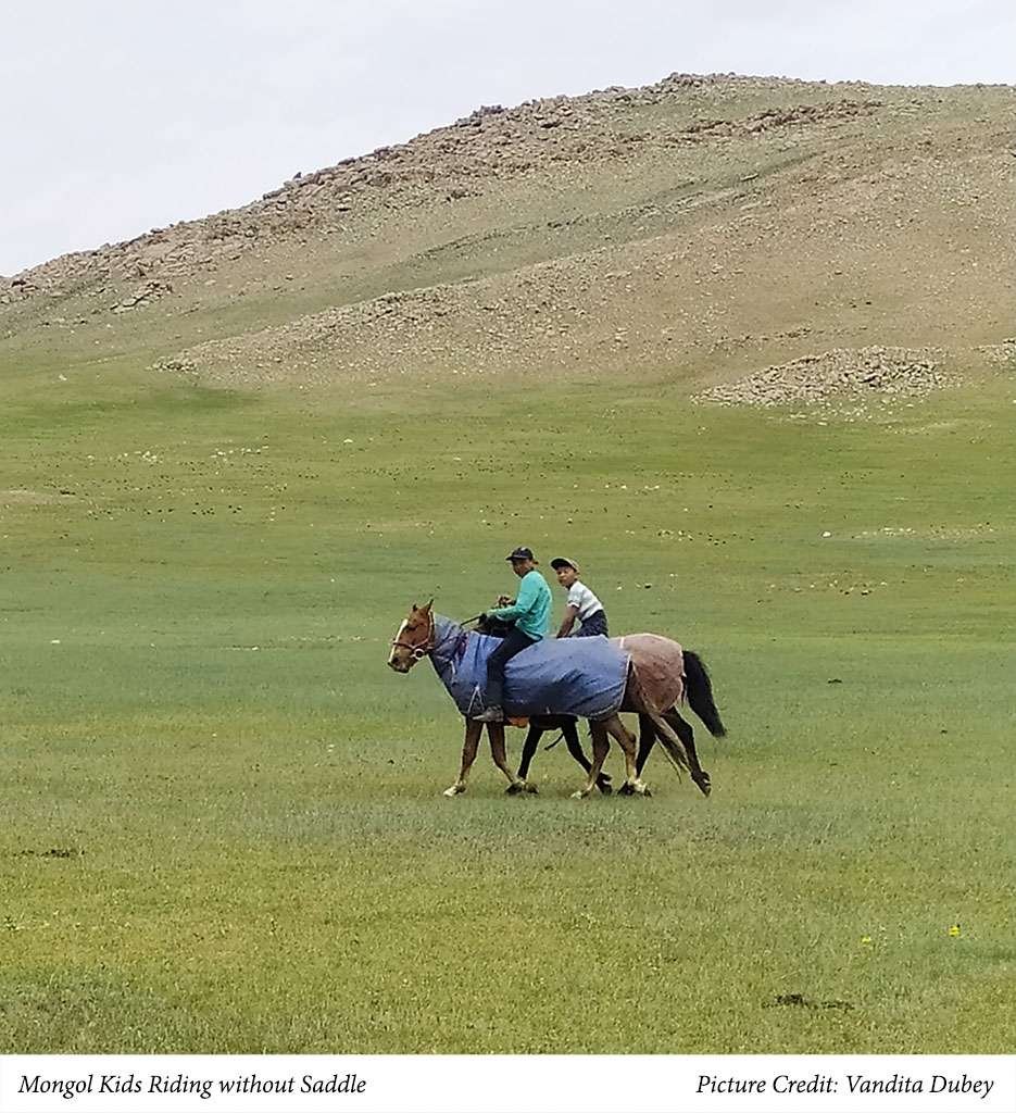 International Writers Retreat in Mongolia 19 Mongol kids riding without saddle. Picture credit: Vandita Dubey